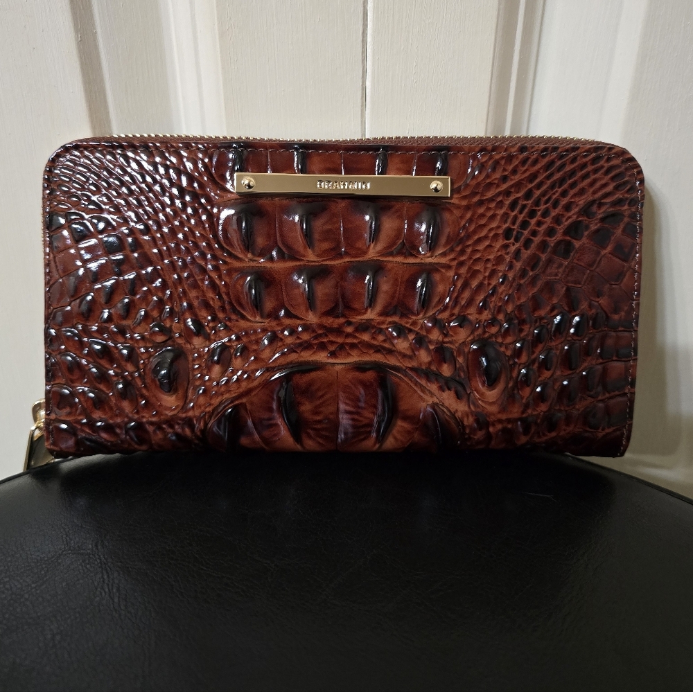 Brahmin Suri Zip Around Wallet - Color: Pecan Melbourne